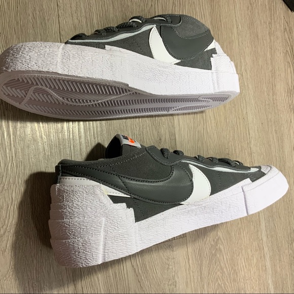 Nike x Sacai Blazer Low Iron Grey Shoes Size 10 - Picture 6 of 12